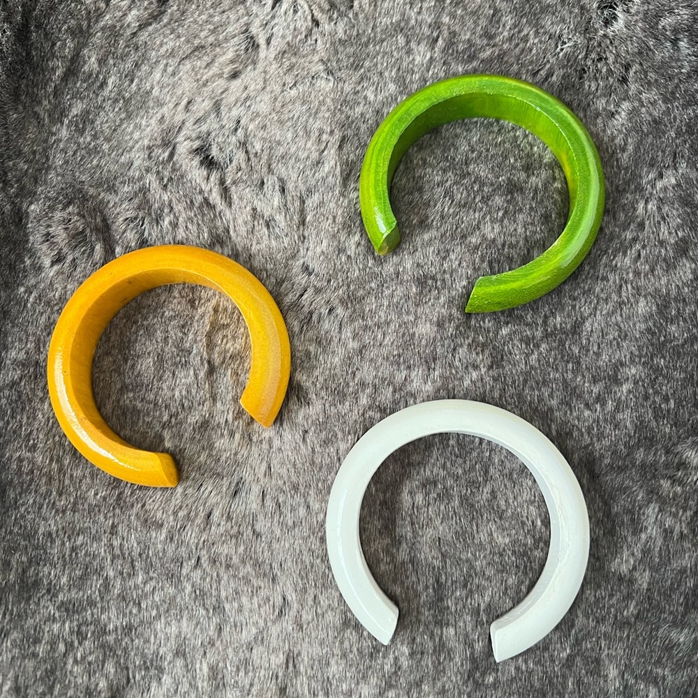 Colorful Wooden Bangle Set from Costa Rica